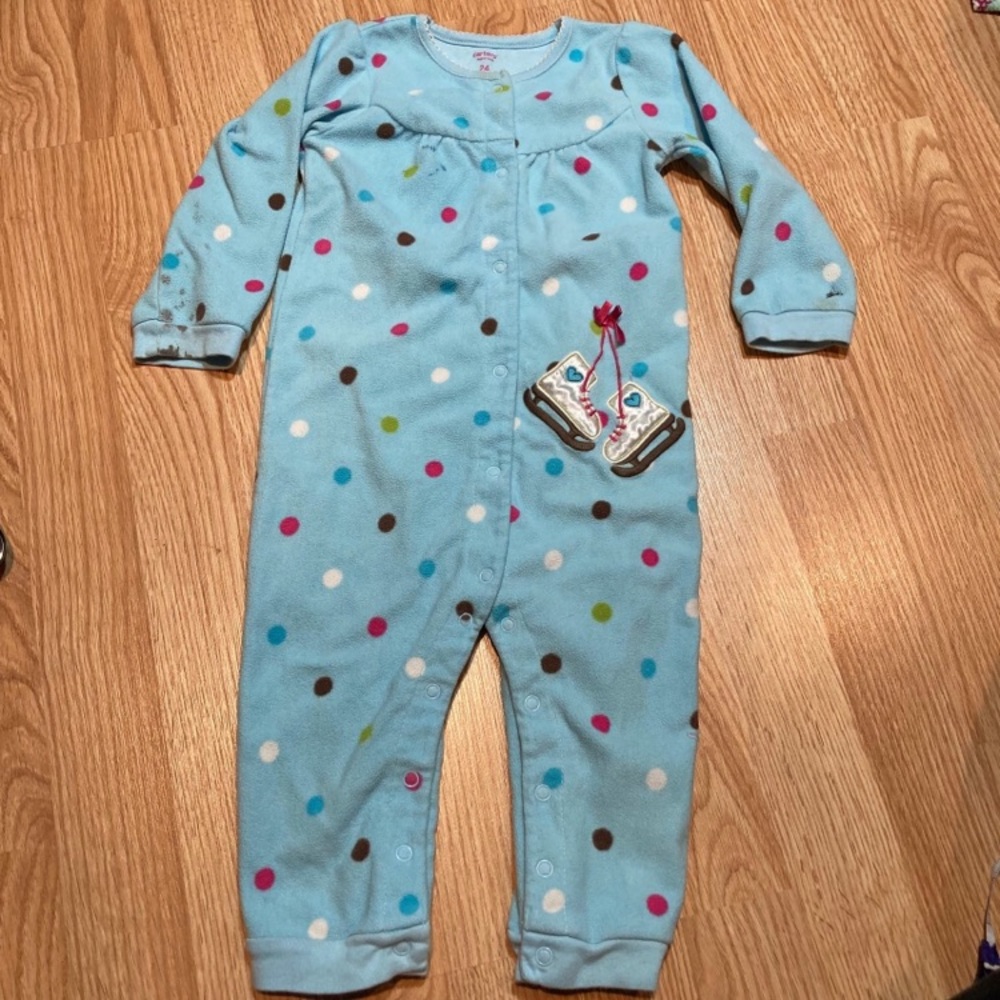 Carters fleece one piece outfit ice‎ skate 24 months